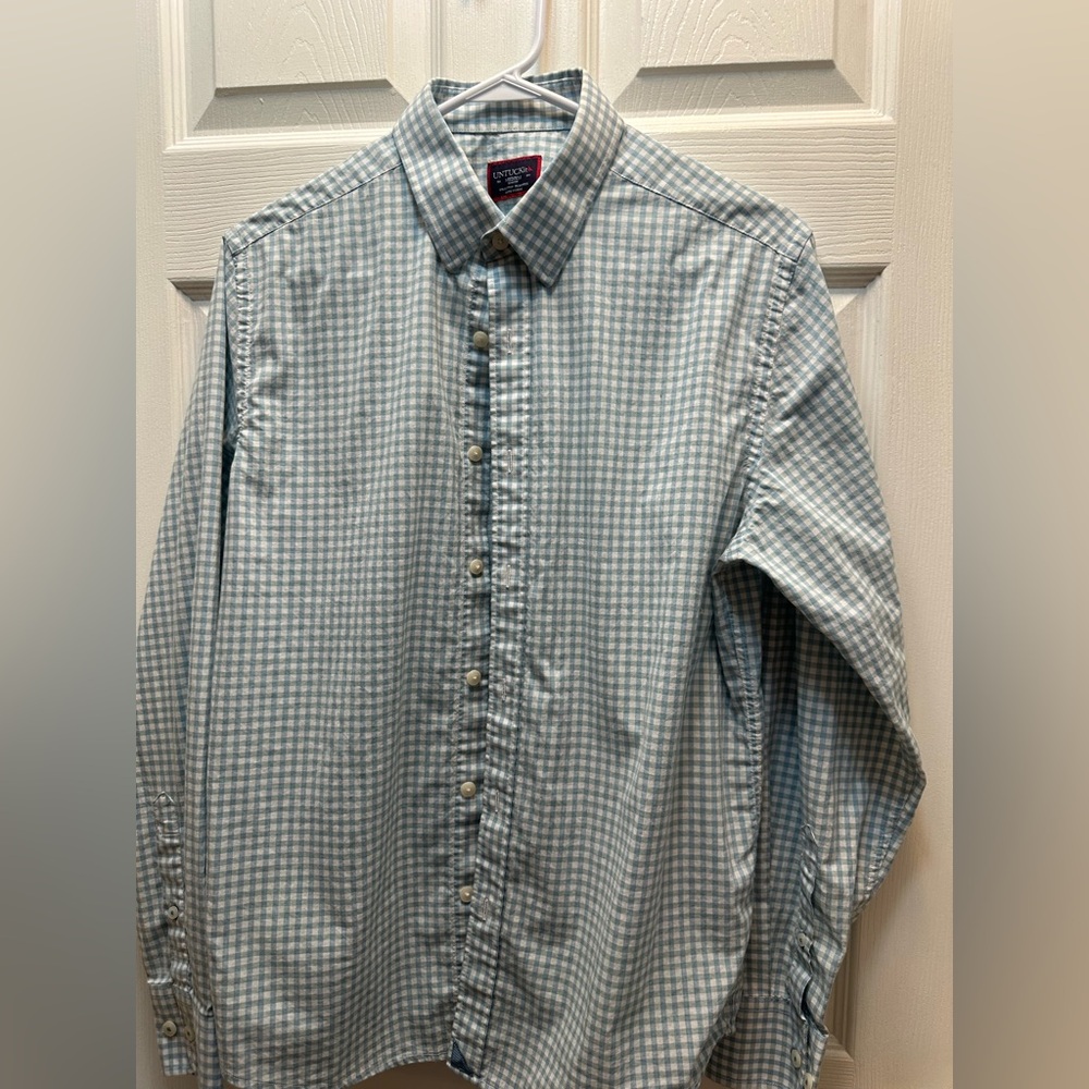 UNTUCKit Light Blue & White Gingham Button-Down Shirt